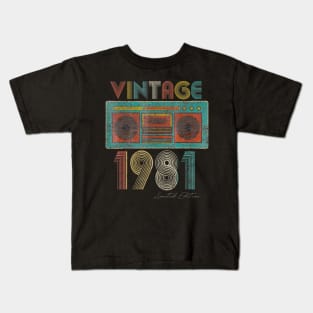 38th Birthday Gift Cassette Vintage 1981 Classic Kids T-Shirt